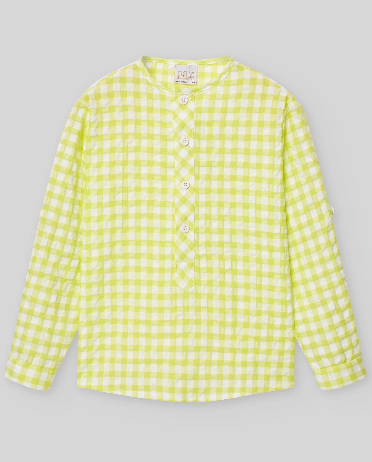 KINDER-LANGARMSHIRT AUS SEERSUCKER „SPINNING TOP“