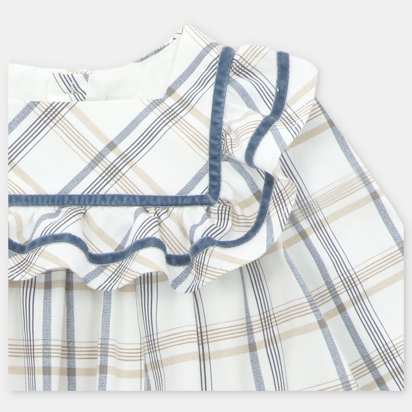 CONJUNTO VESTIDO BRAGA TELA CUADROS NIÑA LEICESTER