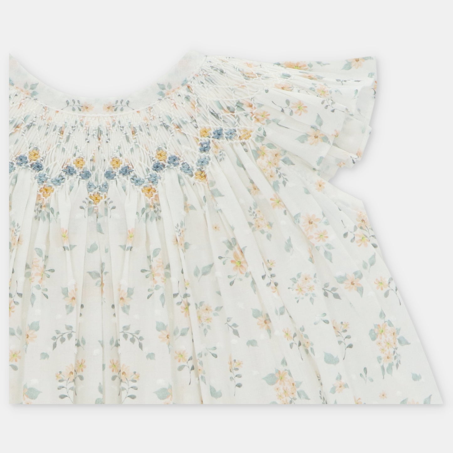 DRESS+PANTY FLOWER PLUMETTI FABRIC WITH SMOCK PTO