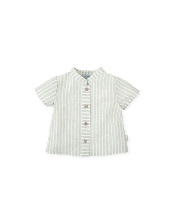 CAMISA RAYAS VERDE MAR BEBÉ