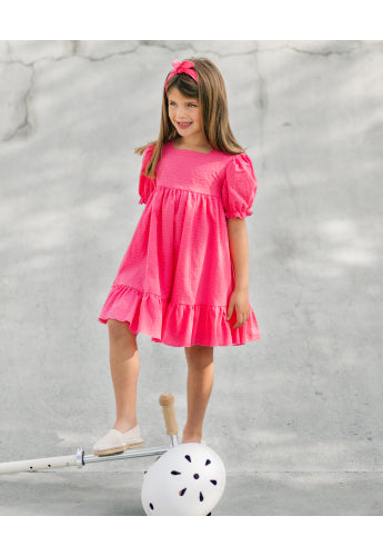 CHILDREN'S FLOWER JACQUARD DRESS "NEON"