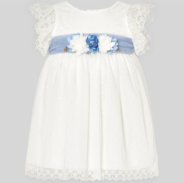 Besticktes Plumeti-Tüllkleid mit floraler Schleife