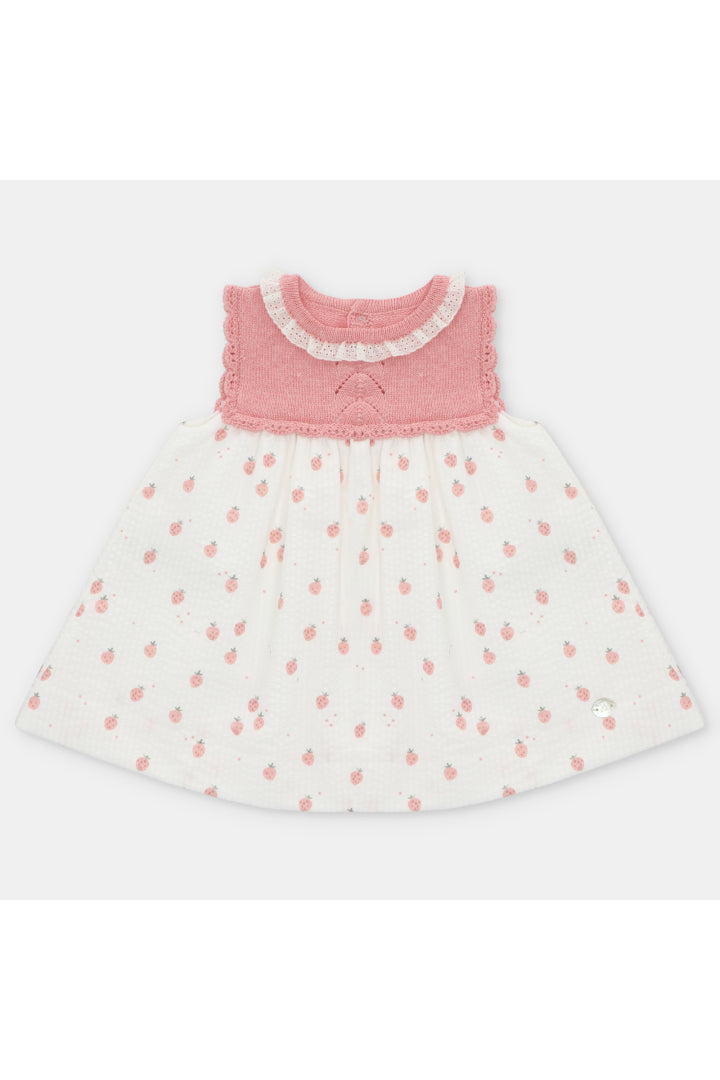FRESONARA GIRL'S KNIT AND FABRIC DRESS+PANTY
