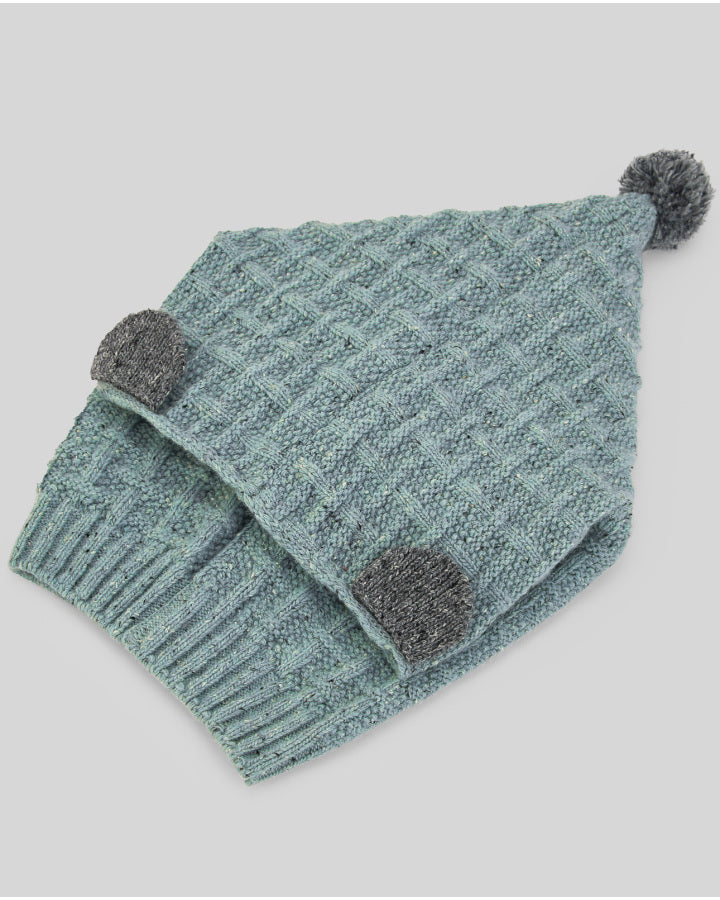 GORRO PUNTO POMPON OREJAS "BARNEY"