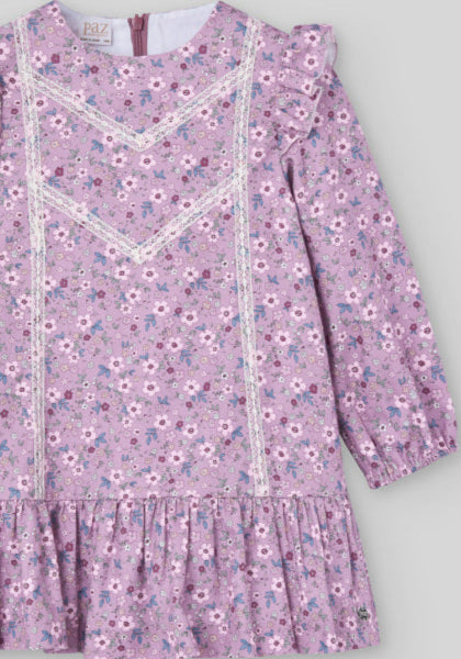 VESTIDO ESTAMPADO FLORES INFANTIL "VIOLETA"