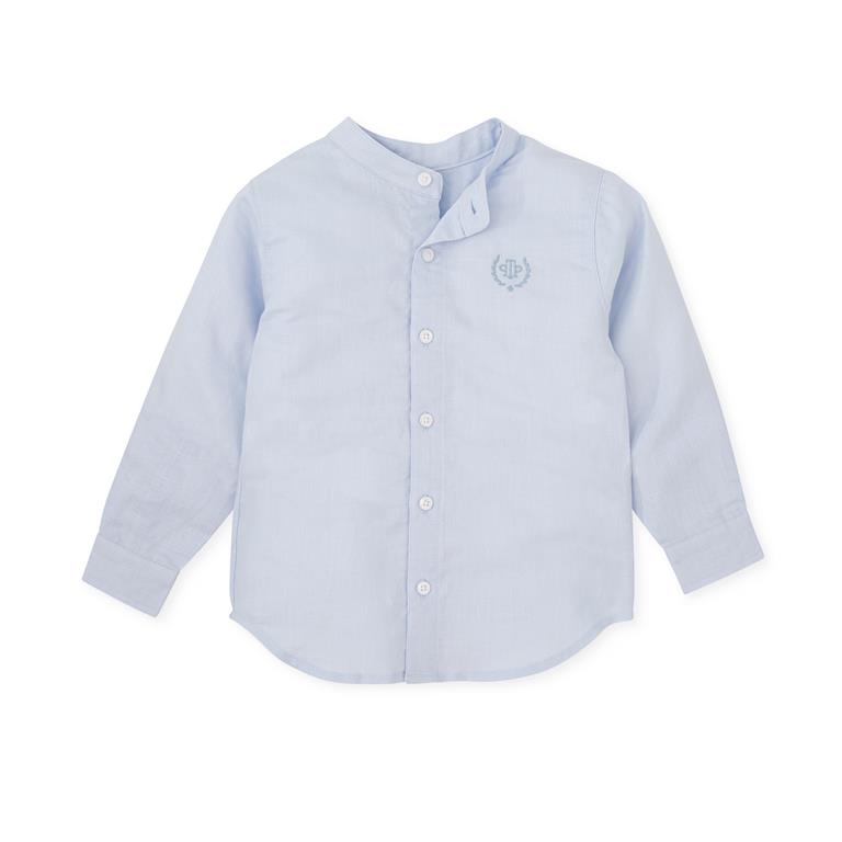 LINEN SHIRT WITH MANGO COLLAR