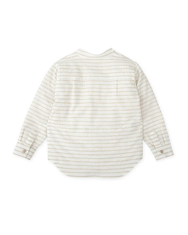 CHEMICAL WHITE GESTREIFTES HEMD AUS BAUMWOLLE UND LEINEN