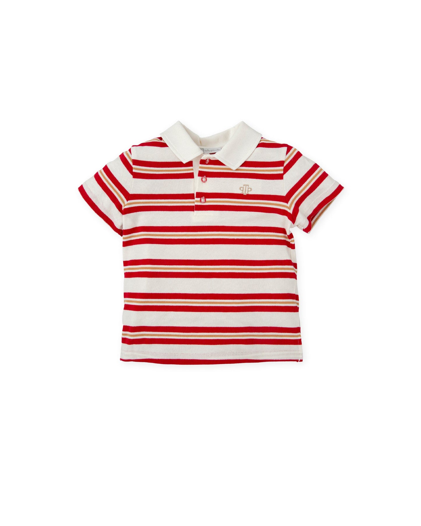 ROTES GESTREIFTES POLOSHIRT