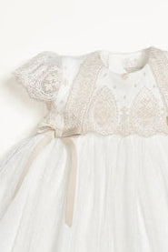 Vestido M/corta Con Cubrepañal CRUDO-TOSTADO