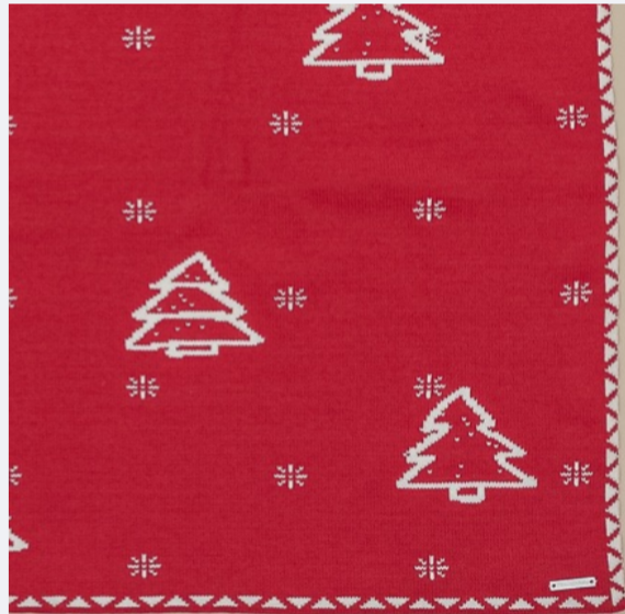 MANTA PINOS GRANATE NAVIDAD