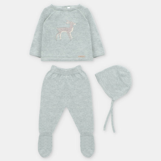 CONJUNTO JUBÓN POLAINA CAPUCHA PUNTO JACQUARD NIÑA YORK