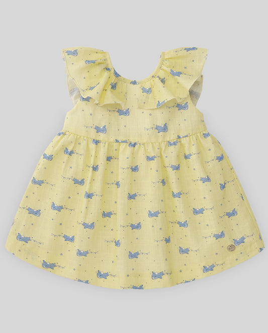 PRINTED DRESS "LIGHT PLANES"