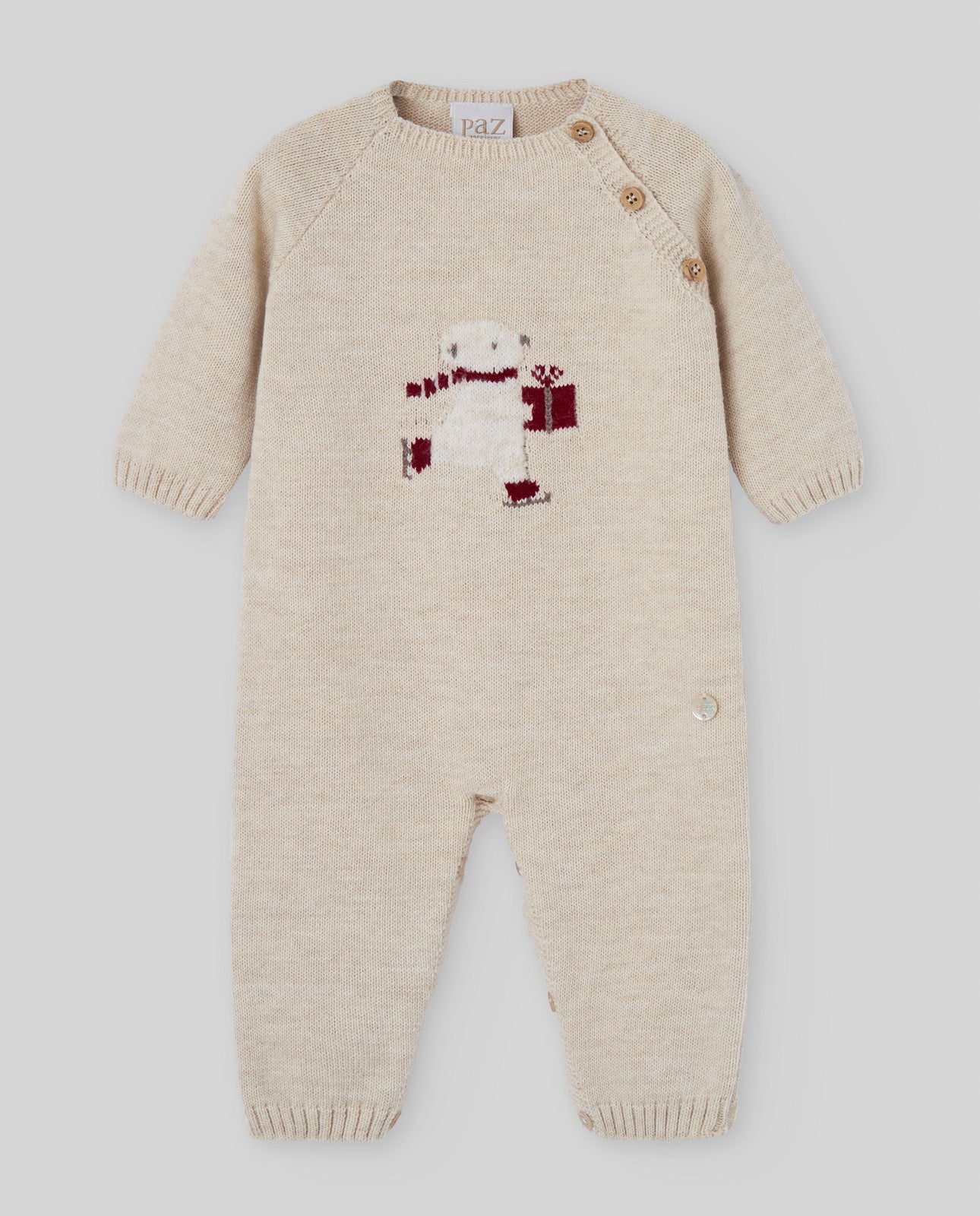 PELELE PUNTO PIE JACQUARD OSO "ACEBO"