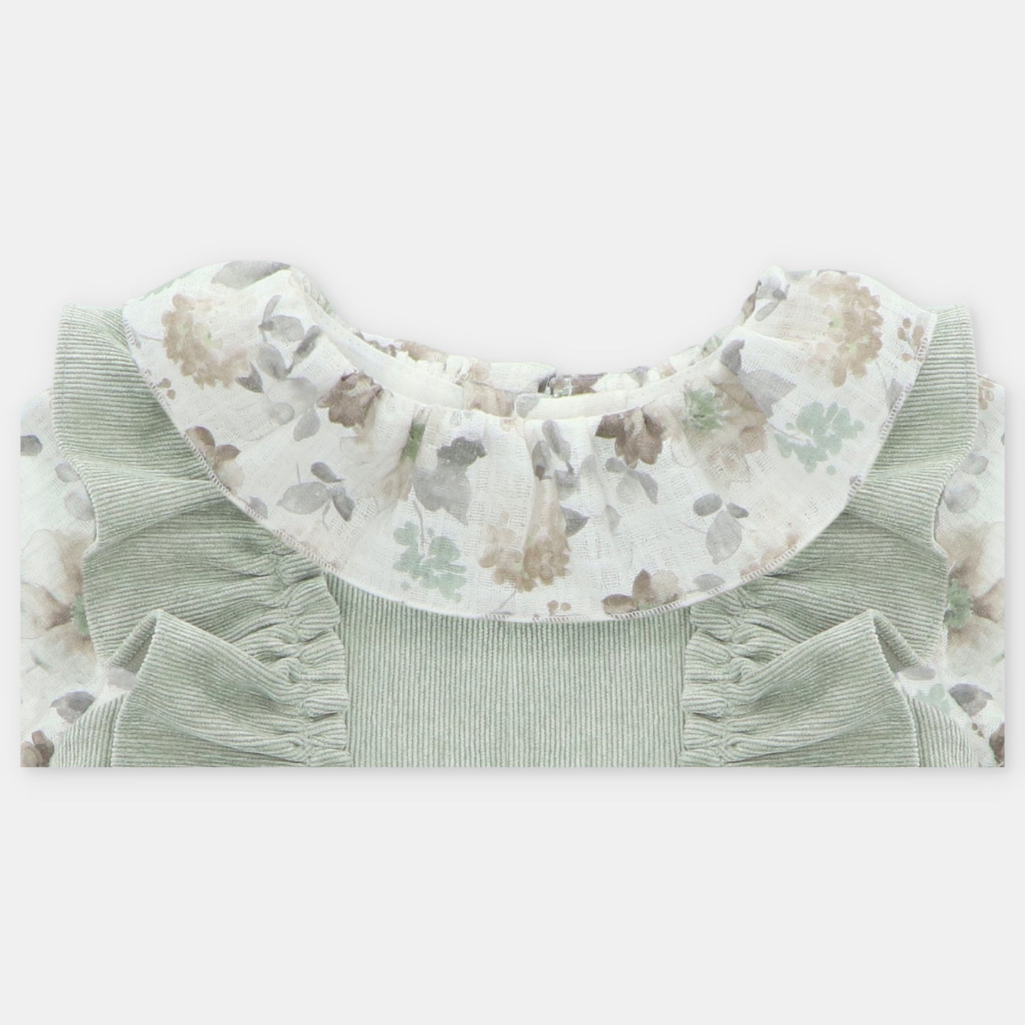 YORK GIRL'S BLOUSE AND OVERALL SET WITH RUFFLED FABRIC