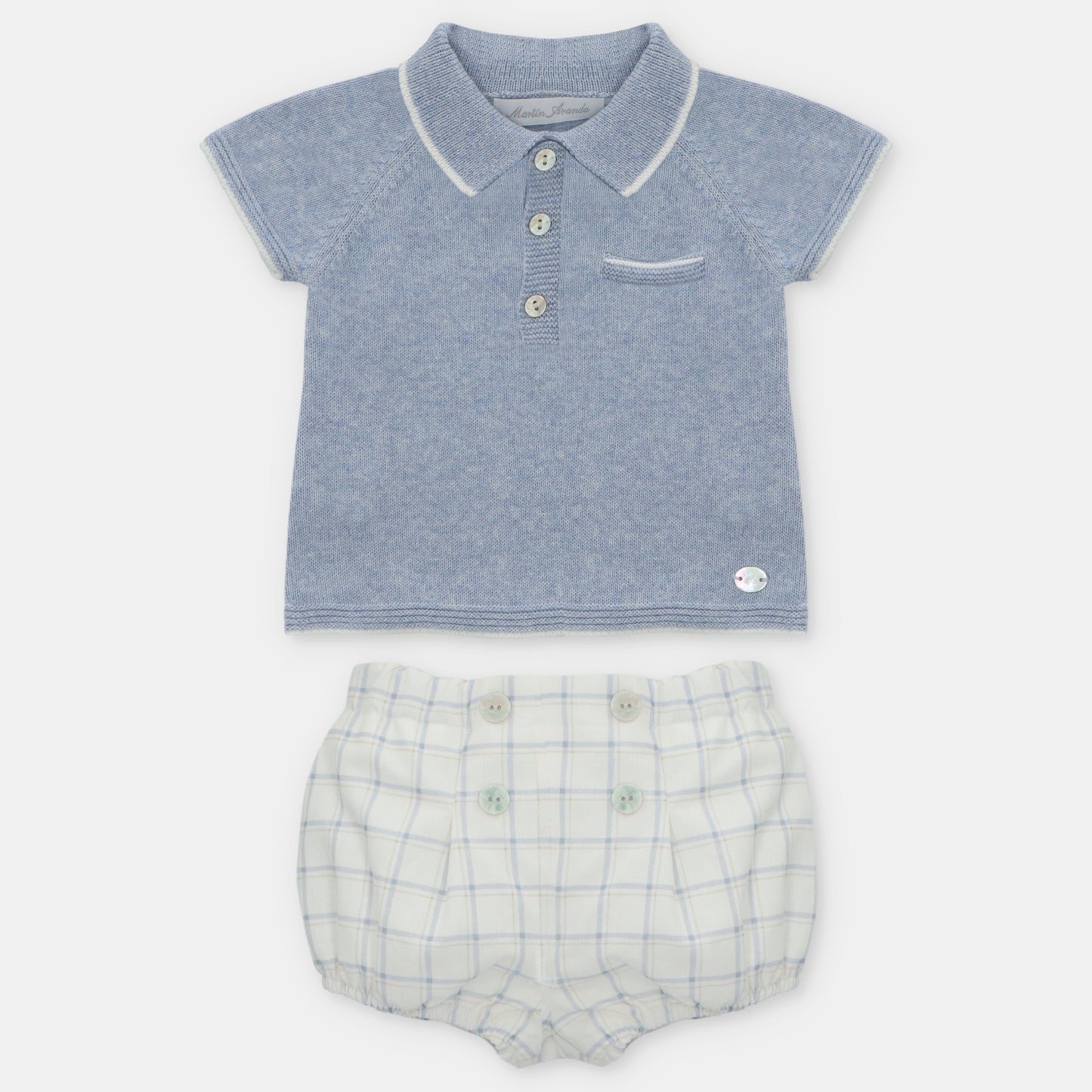 AREZZ BOY'S KNIT AND FABRIC POLO+PANTS
