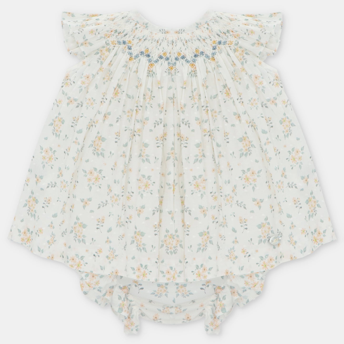 DRESS+PANTY FLOWER PLUMETTI FABRIC WITH SMOCK PTO
