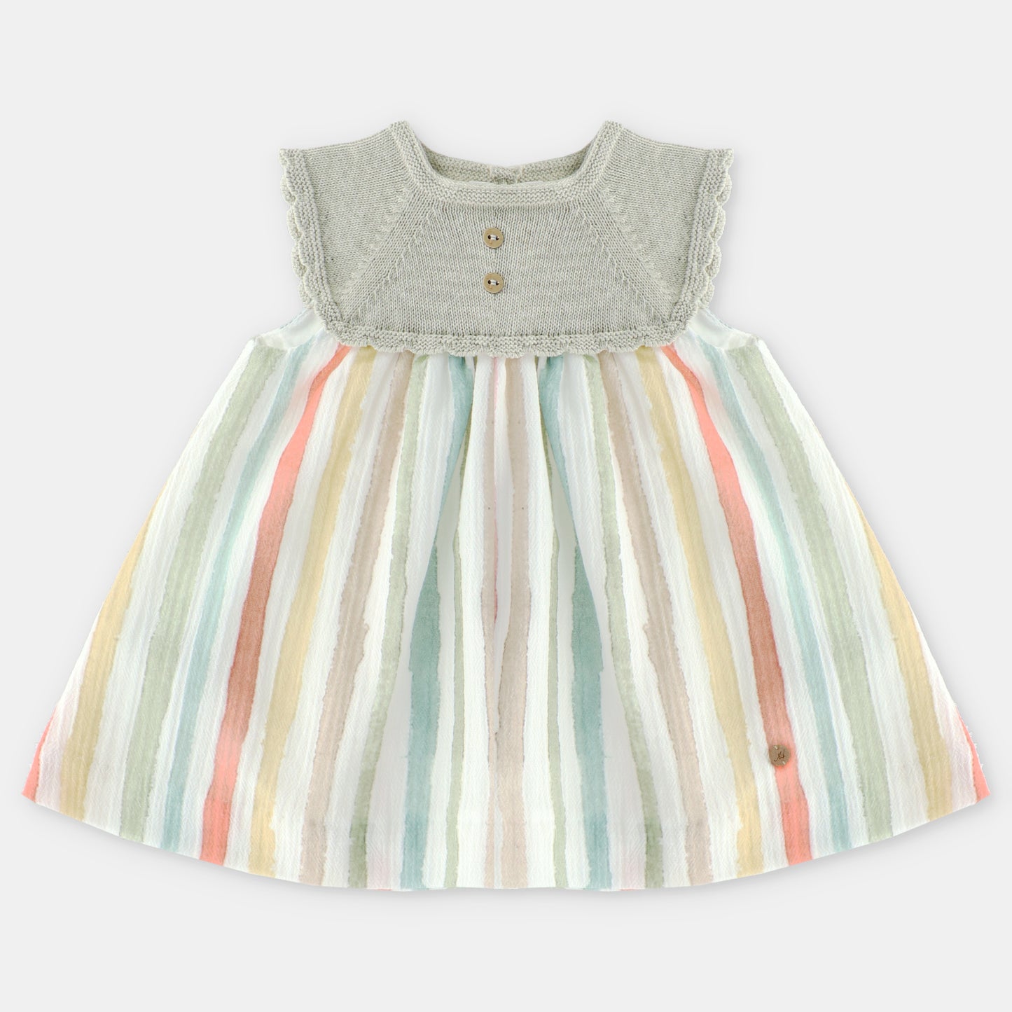 SALV GIRL'S KNIT AND FABRIC DRESS+PANTY
