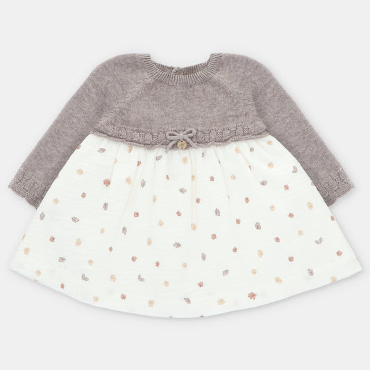 VESTIDO PUNTO Y TELA CON BRAGA NIÑA SHERWOOD