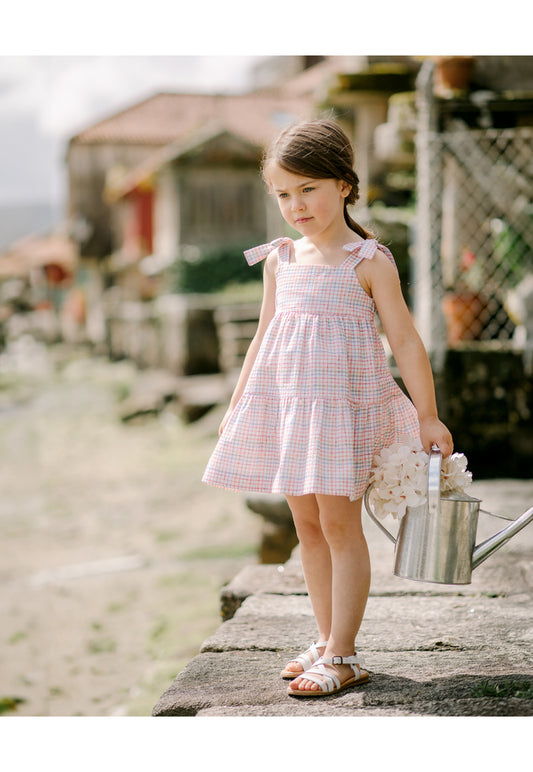 CHILDREN'S PLAID DRESS "FARM"