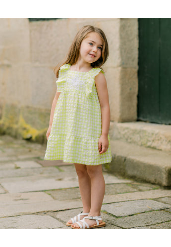 CHILDREN'S SEERSUCKER DRESS "SPINNING TOP"