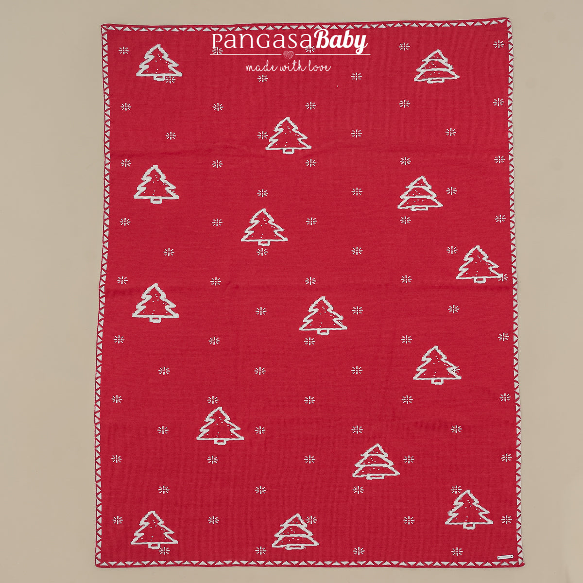 MANTA PINOS GRANATE NAVIDAD