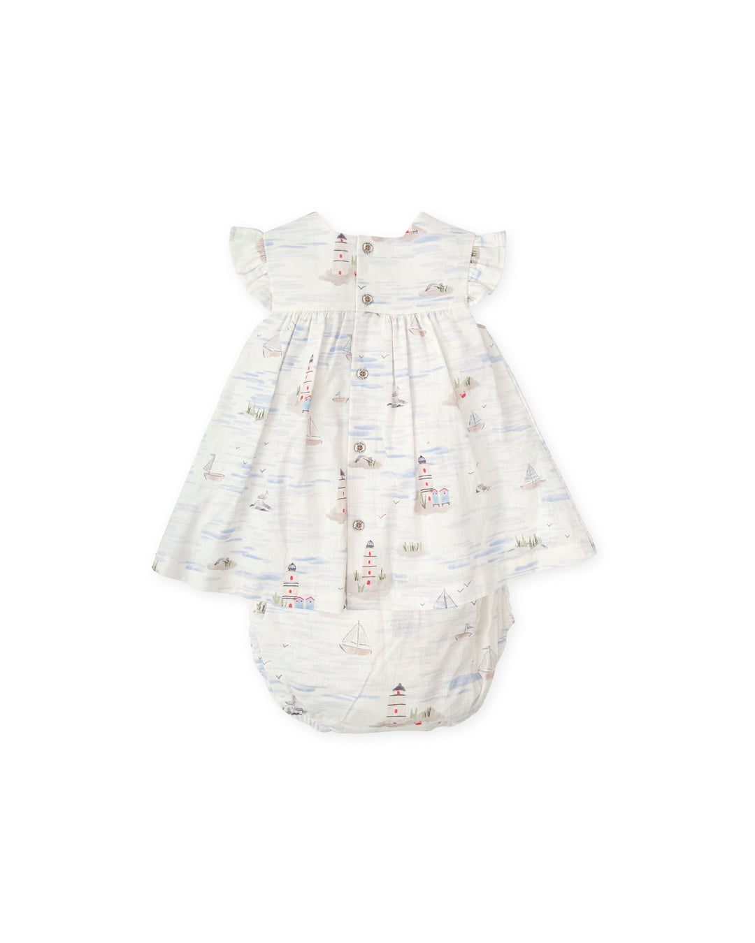 VESTIDO CON BRAGUITA LINO ESTAMPADO MARINERO