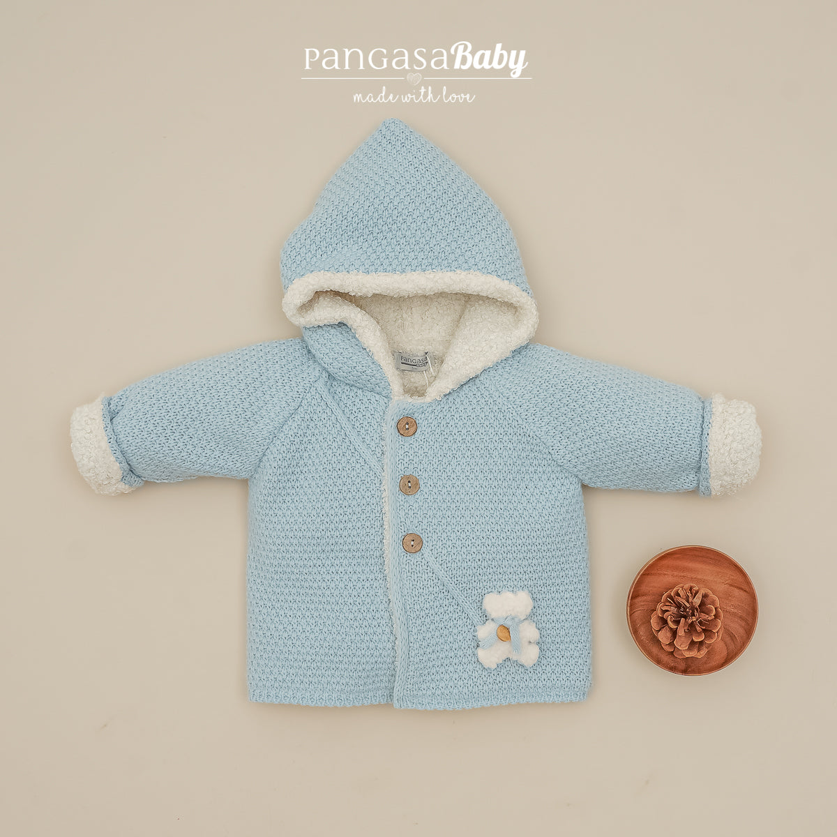 TRENKA DE PUNTO CON CAPUCHA TEDDY BEBÉ