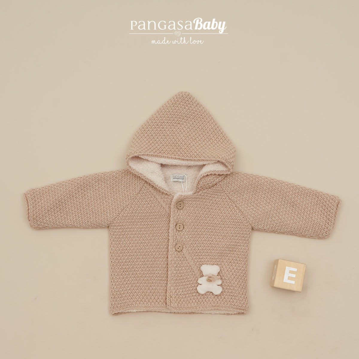 TRENKA DE PUNTO CON CAPUCHA TEDDY BEBÉ