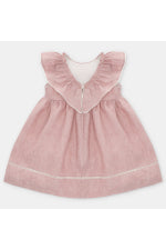 Linen dress with flounce
