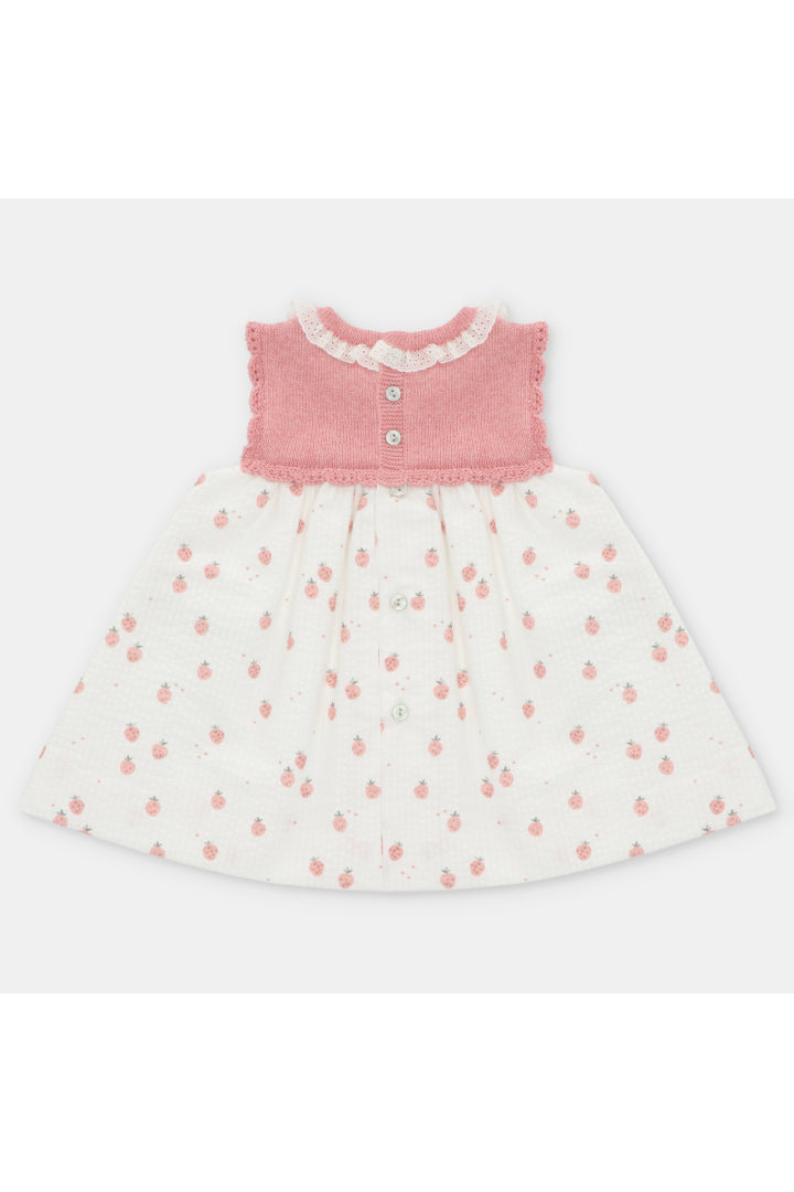 FRESONARA GIRL'S KNIT AND FABRIC DRESS+PANTY