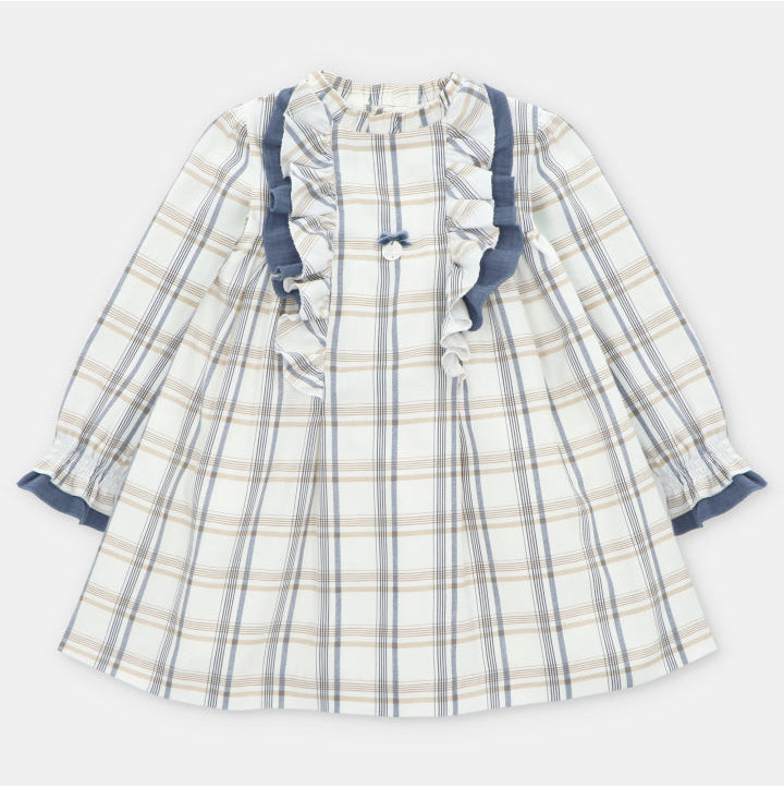 VESTIDO TELA CUADROS NIÑA