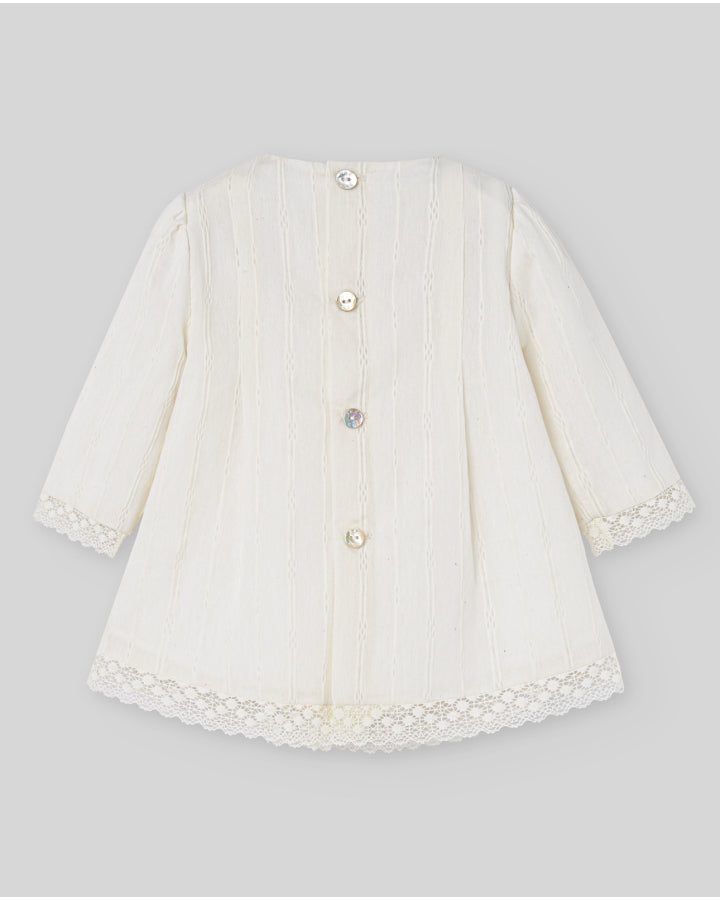 Honeycomb embroidered dress and panties