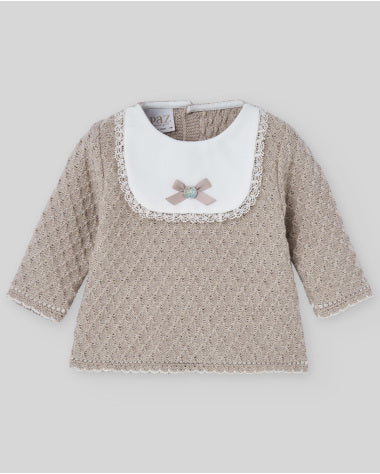 CONJUNTO  DE PUNTO NIÑA JUBON Y POLAINA "PONY"