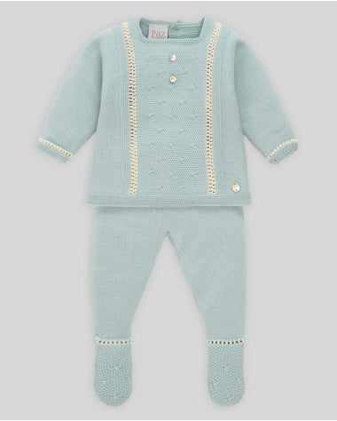 CONJUNTO DE PUNTO JUBON Y POLAINA "SEMILLA"