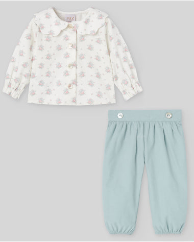 CONJUNTO NIÑA BLUSA Y PANTALON "SEMILLA"