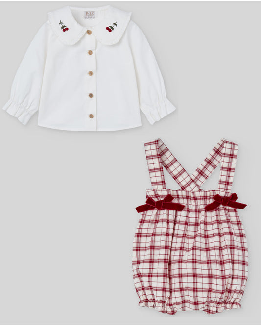 GIRLS' OUTFIT SET: BLOUSE AND ROMPER "HOLLY"