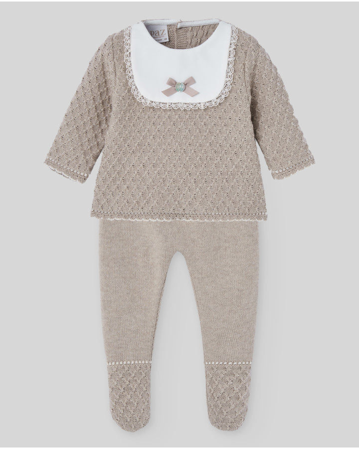 CONJUNTO  DE PUNTO NIÑA JUBON Y POLAINA "PONY"