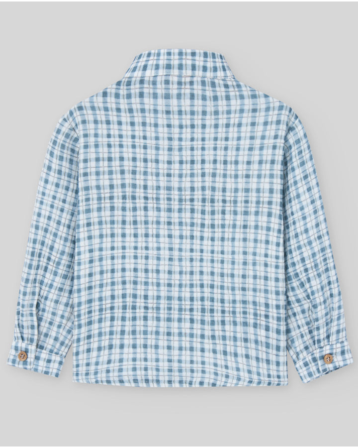 CAMISA CUADROS CUELLO MAO "POMPON"