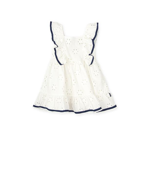 OPTICAL WHITE LINEN DRESS