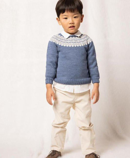 JERSEY AZUL CON GRECA LANA MERINO