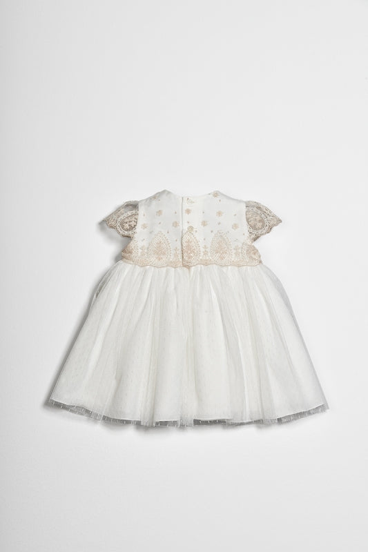 Vestido M/corta Con Cubrepañal CRUDO-TOSTADO