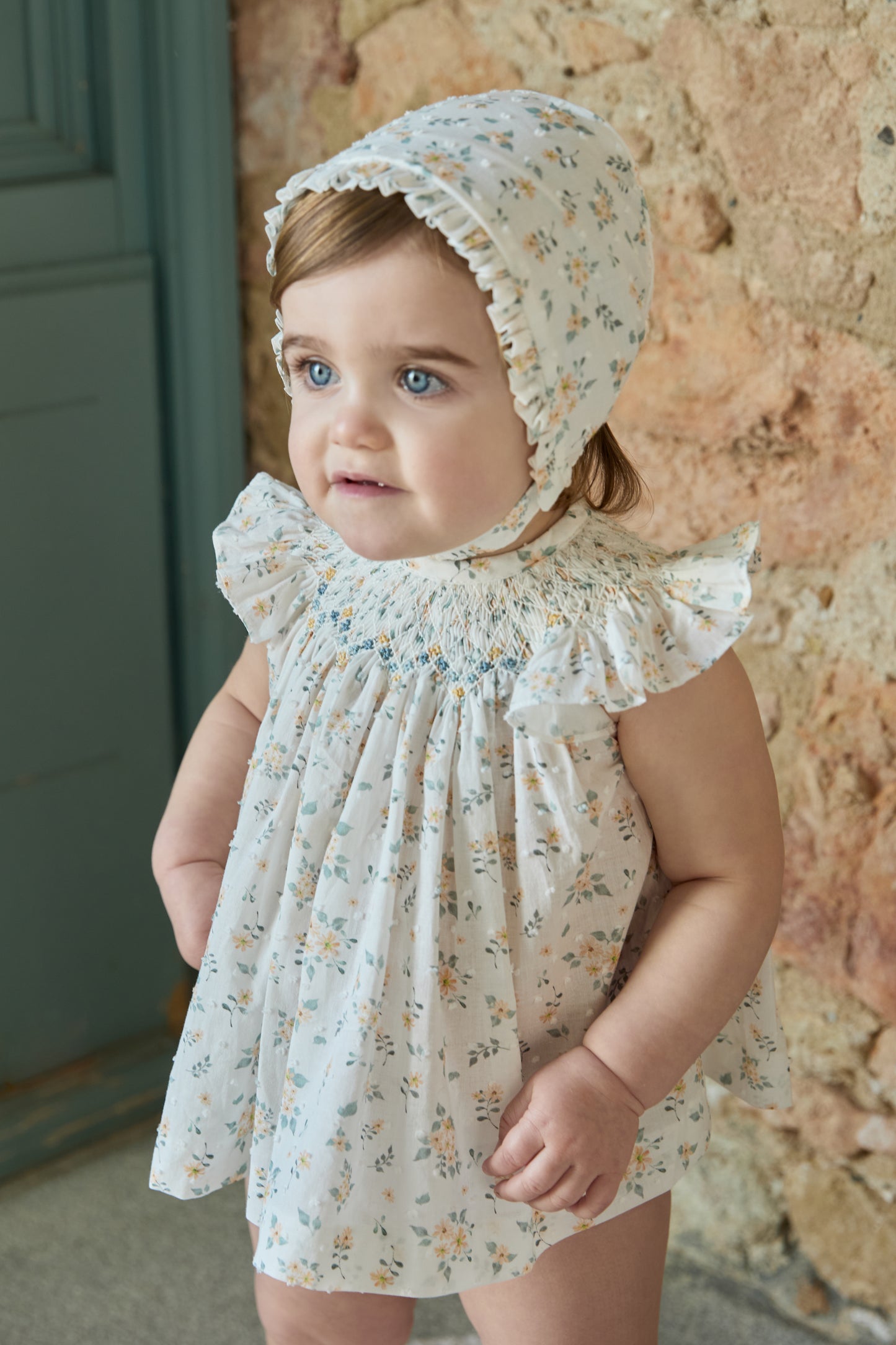 DRESS+PANTY FLOWER PLUMETTI FABRIC WITH SMOCK PTO