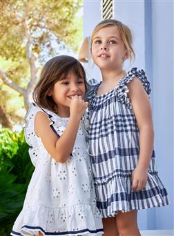 OPTICAL WHITE LINEN DRESS