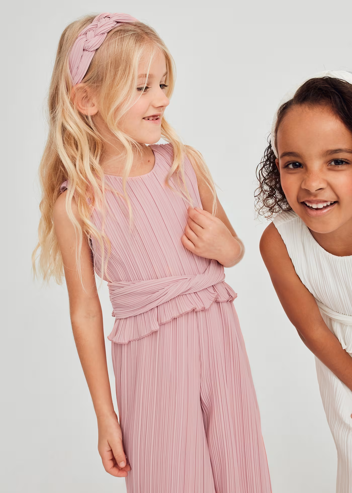 LONG PLEATED CHIFFON JUMPSUIT 