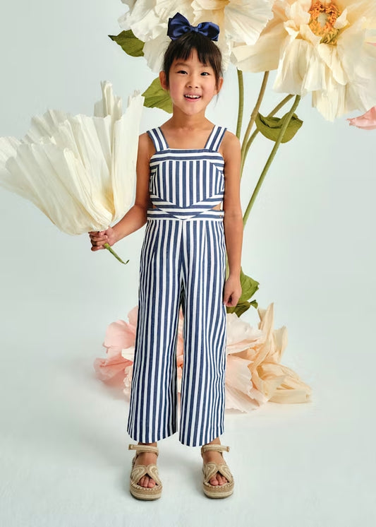 TWO-TONE STRIPED JUMPSUIT