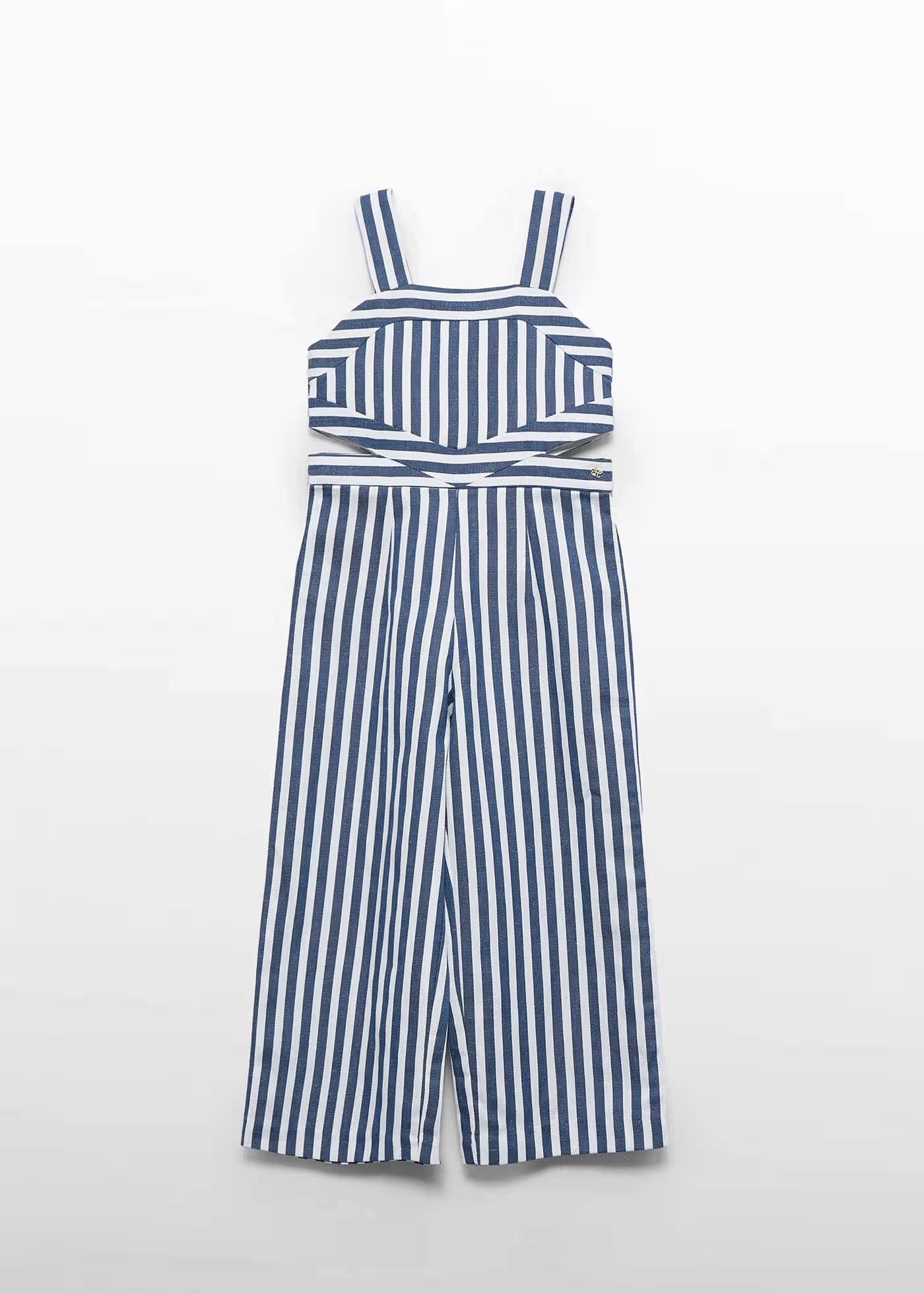 TWO-TONE STRIPED JUMPSUIT