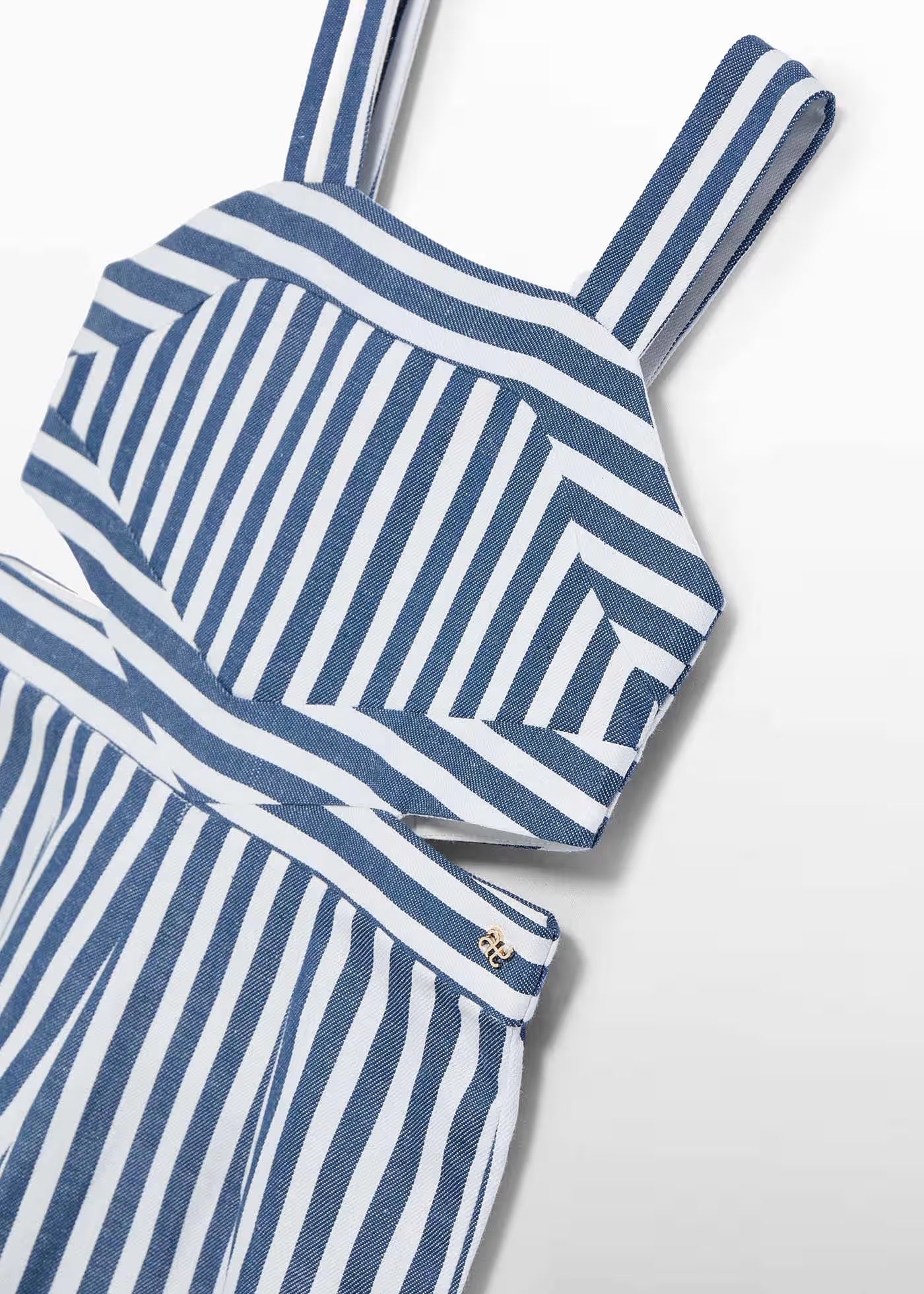 TWO-TONE STRIPED JUMPSUIT